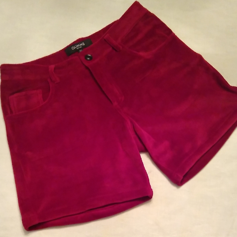 Red Velour Shorts